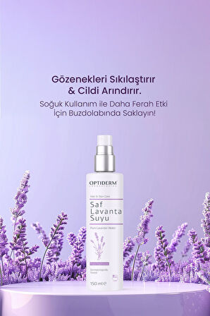 Optiderm Lavanta Suyu Canlandırıcı ve Besleyici Tonik %100 Doğal ve Saf 150 ml 8684252137398