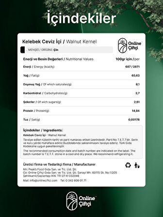 Kelebek Ceviz İçi 500Gr