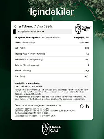 Chia Tohumu 100Gr