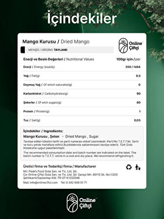 Mango Kurusu Şekerli 70Gr