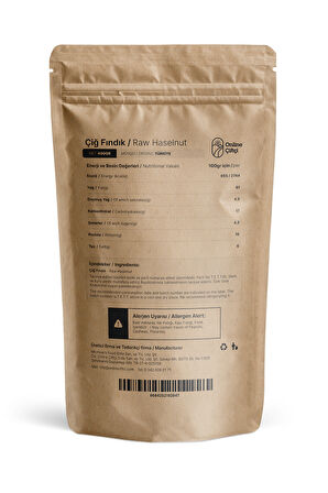 Çiğ İç Fındık 400Gr