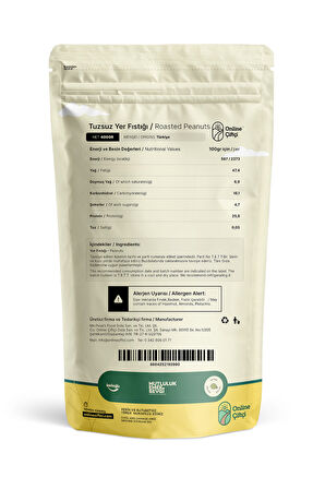 Tuzsuz Kavrulmuş Yer Fıstığı 400Gr