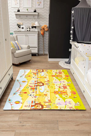 Happy Birthday Oyun Matı-Halısı 140x225cm | 15 mm, Darbe Emici, Isı Yalıtımlı, Çift Yönlü