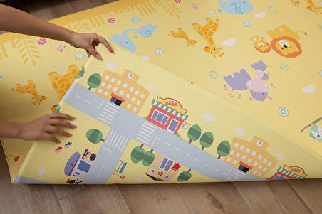 Mum And Baby Oyun Matı-Halısı 140x225cm | 12 mm, Darbe Emici, Isı Yalıtımlı, Çift Yönlü