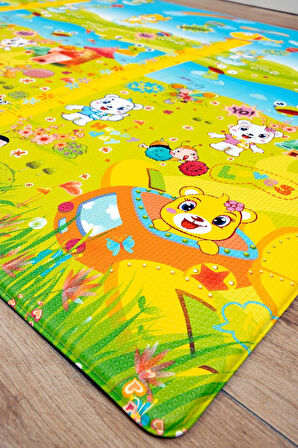 Animal Party Oyun Matı-Halısı 140x225cm | 12 mm, Darbe Emici, Isı Yalıtımlı, Çift Yönlü