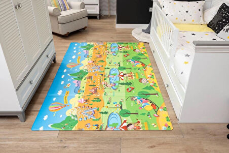 Asument Park Katlamalı Oyun Matı-Halısı 140x230cm | 10 mm, Darbe Emici, Isı Yalıtımlı, Çift Yönlü (Taşıma Çantalı)
