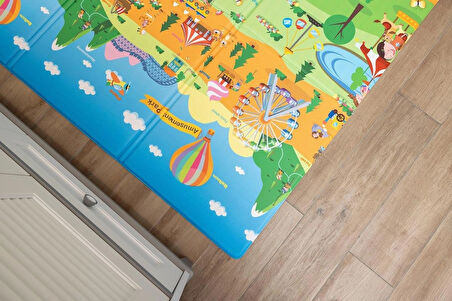 Asument Park Katlamalı Oyun Matı-Halısı 140x230cm | 10 mm, Darbe Emici, Isı Yalıtımlı, Çift Yönlü (Taşıma Çantalı)