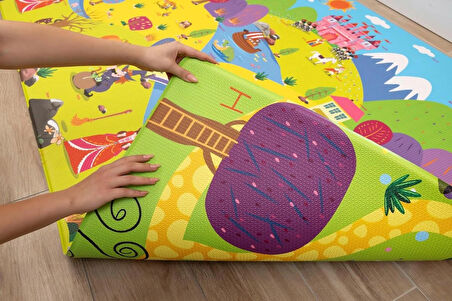 Fairy Tale Land Oyun Matı-Halısı 140x195cm | 12 mm, Darbe Emici, Isı Yalıtımlı, Çift Yönlü