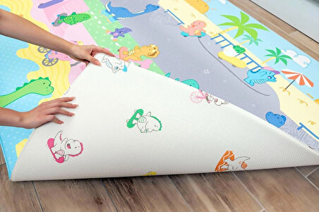 Dino Park Oyun Matı-Halısı 140x195cm | 12 mm, Darbe Emici, Isı Yalıtımlı, Çift Yönlü