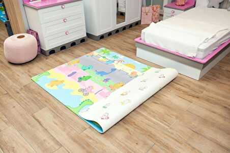 Dino Park Oyun Matı-Halısı 140x195cm | 12 mm, Darbe Emici, Isı Yalıtımlı, Çift Yönlü