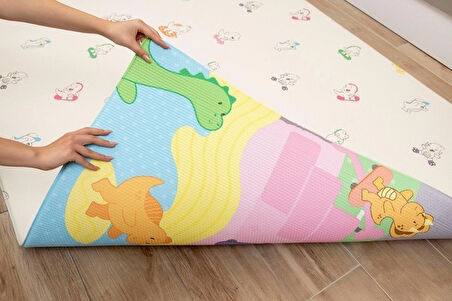 Dino Park Oyun Matı-Halısı 140x195cm | 15 mm, Darbe Emici, Isı Yalıtımlı, Çift Yönlü