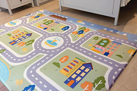 Dino Park Oyun Matı-Halısı 140x200cm | 12 mm, Darbe Emici, Isı Yalıtımlı, Çift Yönlü