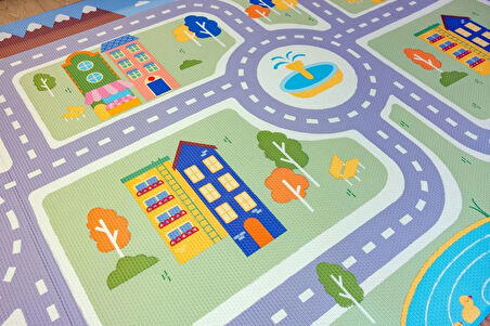 Dino Park Oyun Matı-Halısı 140x200cm | 12 mm, Darbe Emici, Isı Yalıtımlı, Çift Yönlü