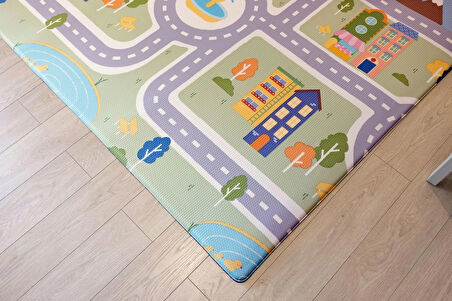 Car Ride Oyun Matı-Halısı 140x200cm | 15 mm, Darbe Emici, Isı Yalıtımlı, Çift Yönlü