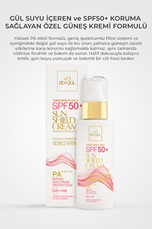 Güneş Kremi SPF50+ 100 ML | Gülsuyu ile  Zenginleştirilmiş - Winter & Summer Sun Shield - UVA & UVB