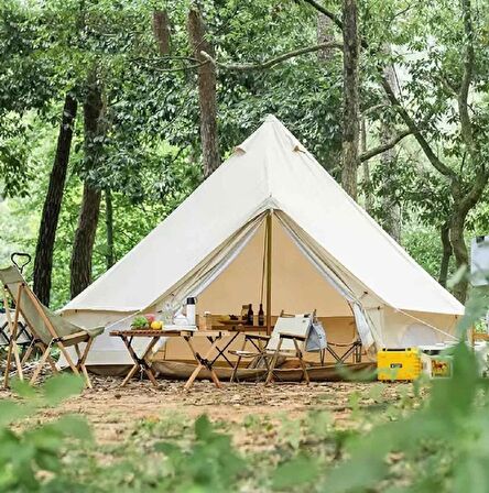 EFSANE KAMP - Orta Glamping Kamp Çadırı - Kalın Kumaş - 4 Mevsim - 10 Kişilik