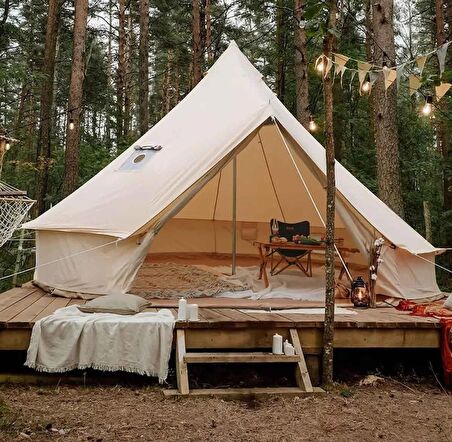 EFSANE KAMP - Orta Glamping Kamp Çadırı - Kalın Kumaş - 4 Mevsim - 10 Kişilik