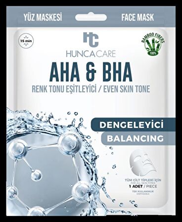 HUNCA CARE AHA&BHA KAĞIT YÜZ MASKE – RENK TONU EŞİTLEYİCİ / EVEN SKIN TONE