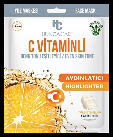 HUNCA CARE C VİTAMİNLİ KAĞIT YÜZ MASKE – RENK TONU EŞİTLEYİCİ / EVEN SKIN TONE