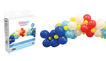 Balon Dekorasyon seti  Dinamik Mavi Erkek Çocuk Temalı doğum günü parti seti 70 balon+ balon yapıştırıcı +balon zincirli set