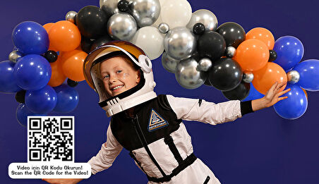 Balon Dekorasyon seti  Uzay Temalı Erkek ve Kız Çocuk Temalı doğum günü parti seti 70 balon+ balon yapıştırıcı +balon zincirli set