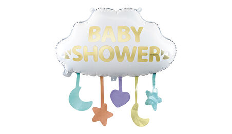Folyo Balon Bulut 62,5*65,5 Baby shower  Bebek Partisipartileri folyo balon şekilli sarkaçlı                     