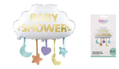Folyo Balon Bulut 62,5*65,5 Baby shower  Bebek Partisipartileri folyo balon şekilli sarkaçlı                     