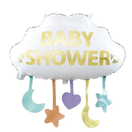 Folyo Balon Bulut 62,5*65,5 Baby shower  Bebek Partisipartileri folyo balon şekilli sarkaçlı                     