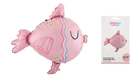 Folyo Balon 77x73 Balık Sevimli Pembe Balık