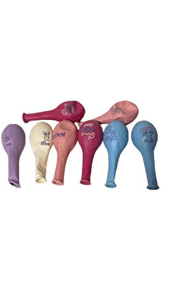 Baskılı orjinal lisanslı Lilo Stitch (stiç) 8 li balon 12 inç 30 cm. Sadece 8 li balon