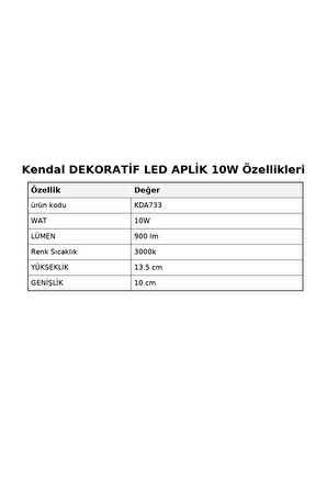 KDA733 DEKORATİF LED APLİK 10W 900 Lümen ABS - Gün Işığı