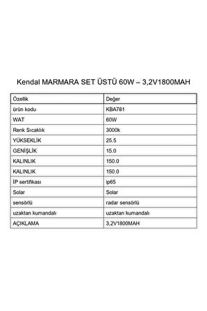 KBA781 Marmara Set Üstü Solar 60W Armatür