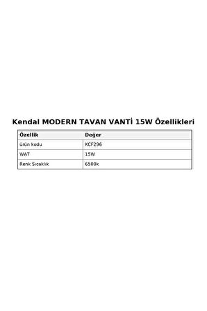 KCF296 MODERN TAVAN VANTİ 15W 20" LEDLİ MODERN VANTİLATÖR - Beyaz