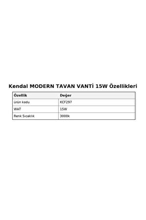 KCF297 MODERN TAVAN VANTİ 15W 19"LEDLİ MODERN VANTİLATÖR - Beyaz