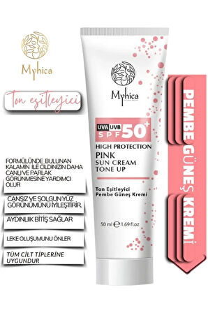 MYHİCA SPF 50+ TON EŞİTLEYİCİ PEMBE GÜNEŞ KREMİ 50 ML