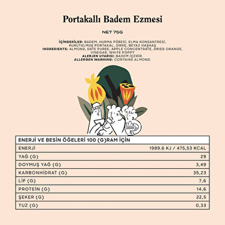 Portakallı Badem Ezmesi 75 g