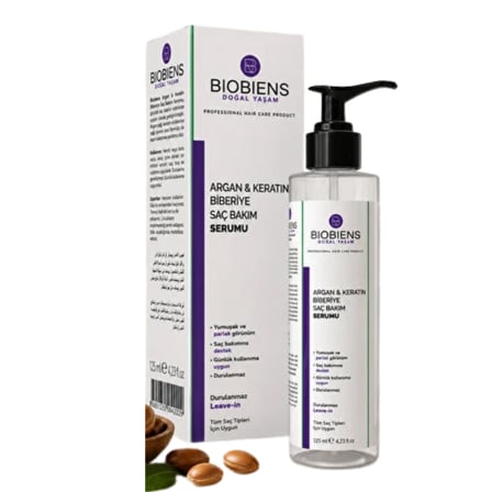 Biobiens Argan Keratin Biberiye Durulamasız Saç Bakım Serumu 125 Ml 1 Adet