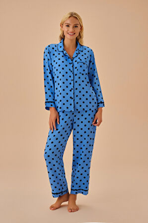 Suwen Blue Maskülen Pijama Takımı