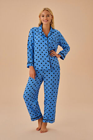 Suwen Blue Maskülen Pijama Takımı