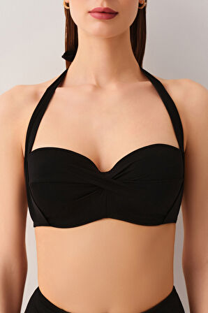 Suwen Kalın Bağcıklı Straplez Bikini Üst