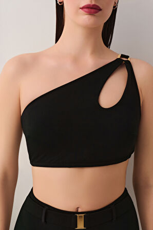 Suwen Tek Omuz Aksesuarlı Bralet Bikini Üst