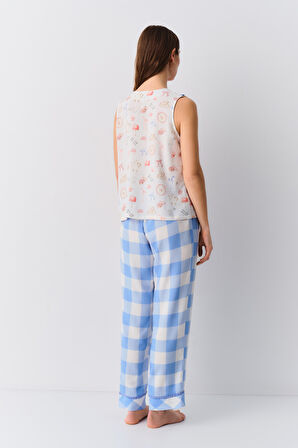 Suwen Nicole Askılı Maskülen Pijama Takımı