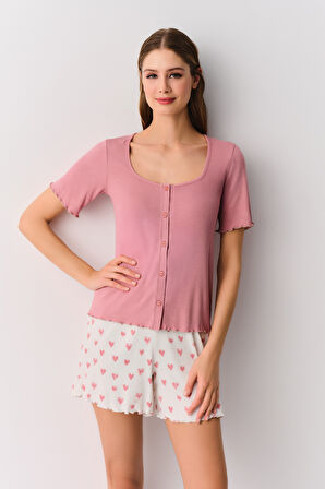 Suwen Soft Maskülen Şort Pijama Takımı