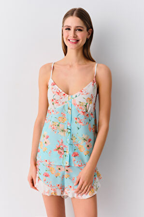 Suwen Flowers Şort Pijama Takımı