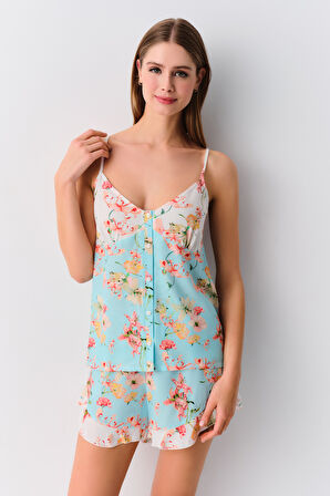 Suwen Flowers Şort Pijama Takımı