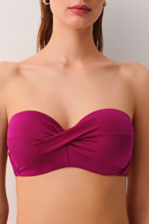 Suwen Kalın Bağcıklı Straplez Bikini Üst