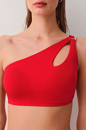 Suwen Tek Omuz Aksesuarlı Bralet Bikini Üst
