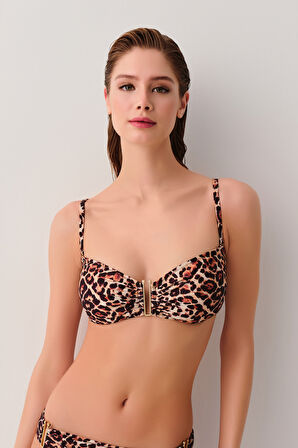 Suwen Wild Aksesuarlı Straplez Bikini Üst