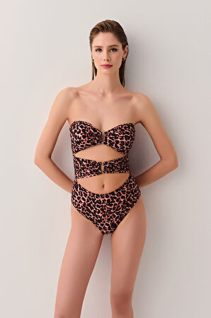 Suwen Leopard Önü Detaylı Mayo