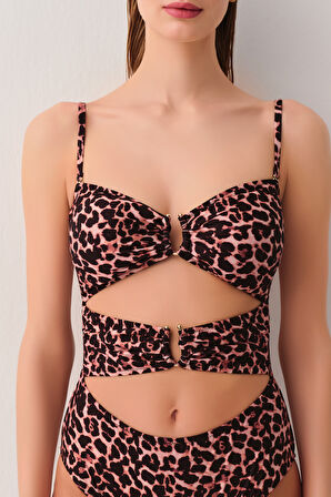 Suwen Leopard Önü Detaylı Mayo